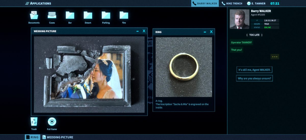 Photo analyzer examining a burnt wedding picture and a ring