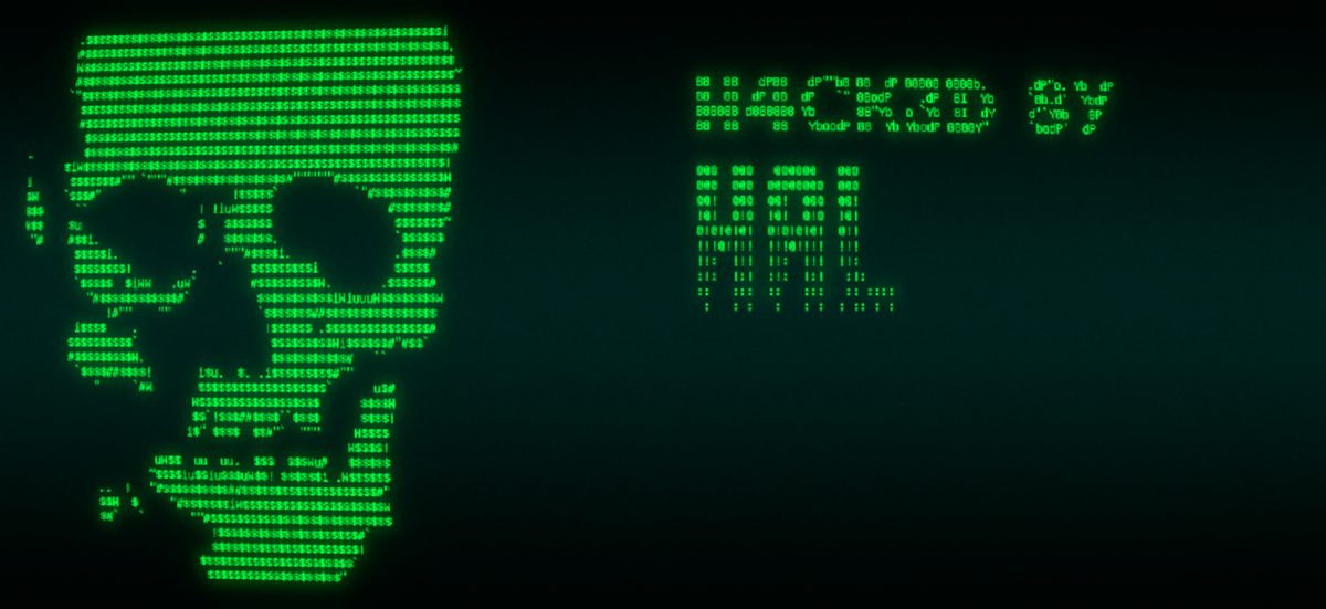 Green ASCII terminal reading Hacked by HAL