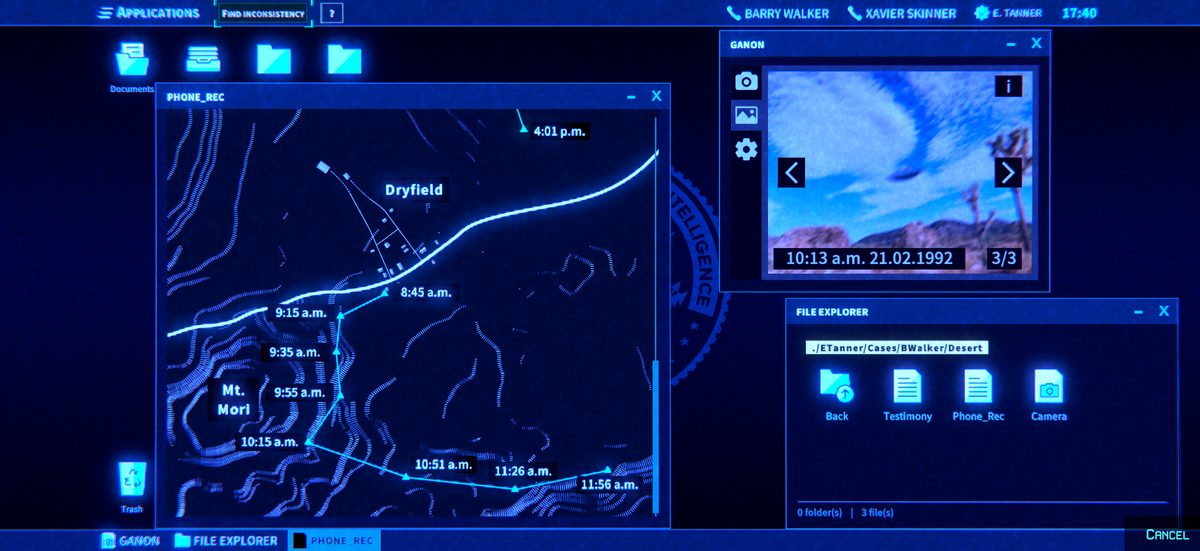 Map analysis with video evidence side by side